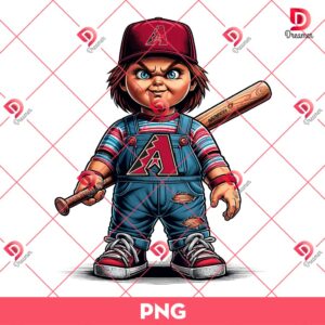 Arizona Diamondbacks Chucky Doll PNG, Horror Characters Baseball PNG