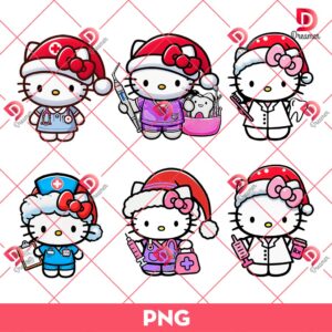 Bundle Hello Kitty Christmas Hospital PNG, Merry Christmas Hello Kitty PNG Bundle