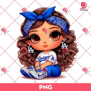 Baby Chicana Dodgers PNG, Los Angeles Dodgers Cute Girl Baseball PNG