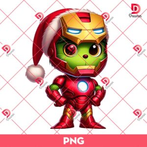 Baby Grinch Iron Man PNG, Merry Christmas Superhero PNG, Grinchmas PNG