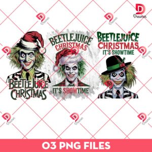 Beetlejuice Christmas PNG, Beetlejuice It's Showtime PNG, Merry Christmas Horror Movies PNG