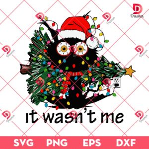 Black Cat Christmas Tree SVG PNG, Cute Cat Christmas PNG SVG