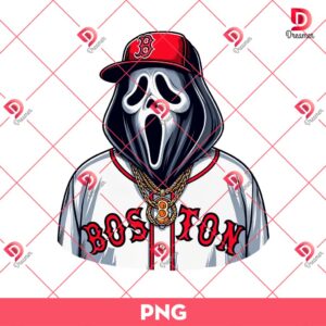 Boston Red Sox Ghostface Scream PNG, Horror Ghostface MLB Baseball PNG