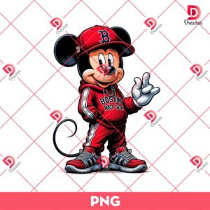 Boston Red Sox Mickey Mouse PNG, Disney Mickey Mouse MLB Baseball PNG