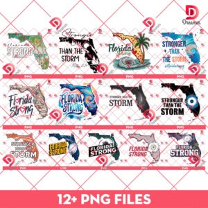 Bundle Florida Strong PNG, Florida Stronger Than The Storm PNG Bundle, Florida Milton Hurricane PNG
