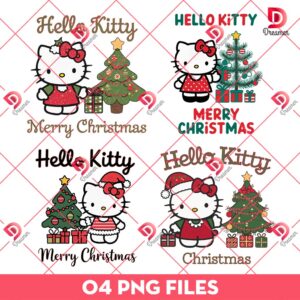 Bundle Hello Kitty Merry Christmas PNG, Christmas Kitty PNG