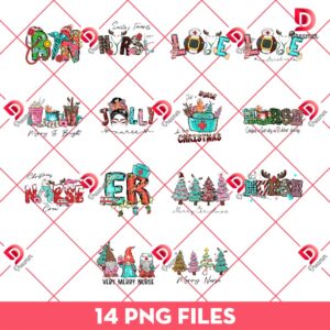 Bundle Nurse Christmas PNG, Merry Christmas Nurse Bundle PNG