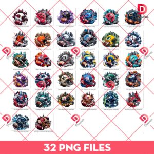 Bundle Smoke Helmet NFL Football PNG, Full 32 Team NFL Football Smoke Helmet PNG Bundle