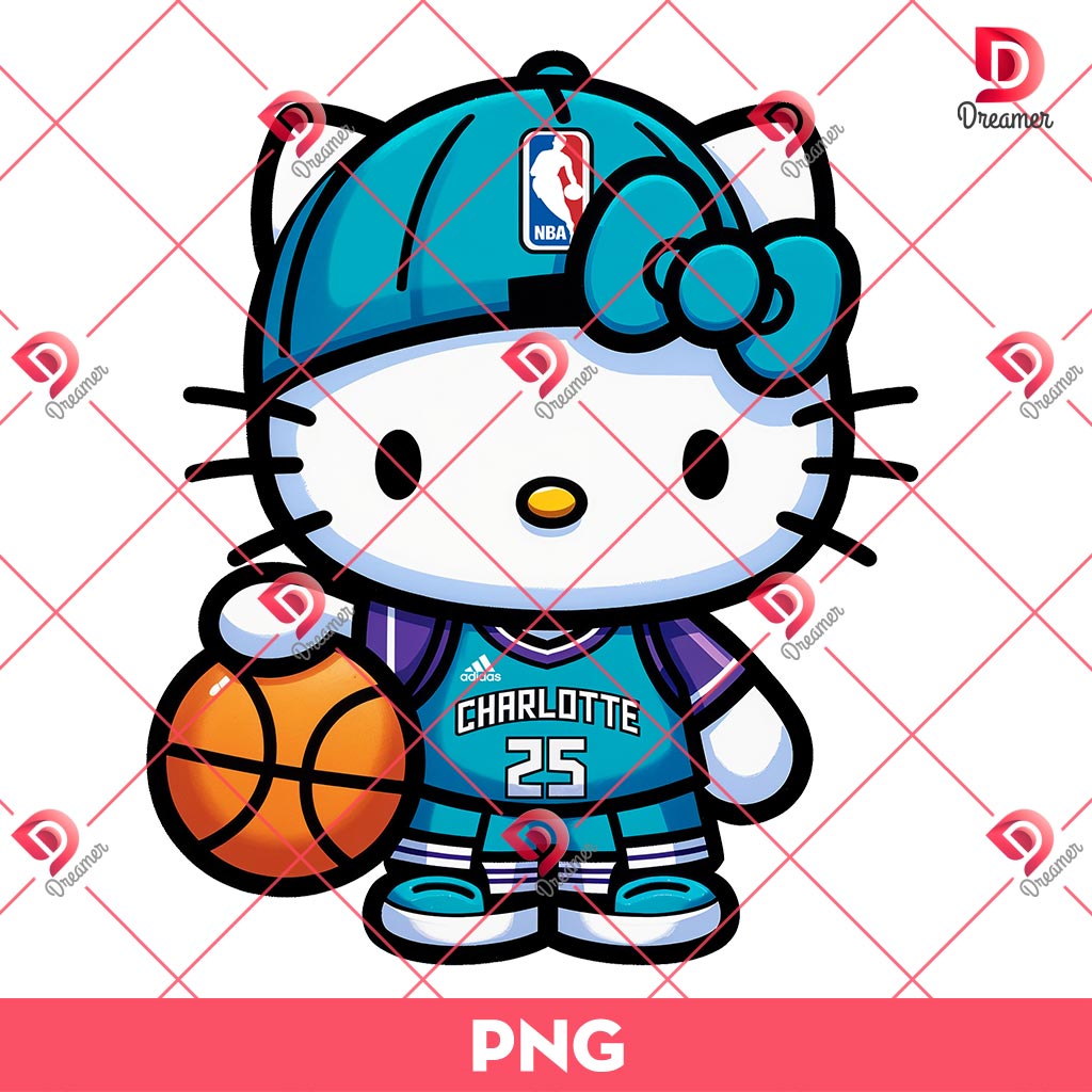 Charlotte Hornets Hello Kitty Player PNG, Hello Kitty NBA Basketball PNG 1 Charlotte Hornets Hello Kitty Player PNG, Hello Kitty NBA Basketball PNG