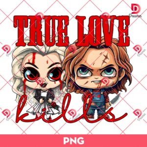 Chibi Chucky And Tiffany PNG, Horror Chucky Halloween PNG