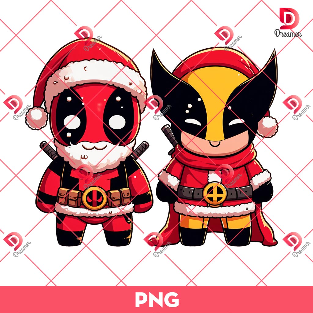 Chibi Deadpool And Wolverine Merry Christmas PNG, Deadpool Wolverine Santa Claus PNG 1 Chibi Deadpool And Wolverine Merry Christmas PNG, Deadpool Wolverine Santa Claus PNG