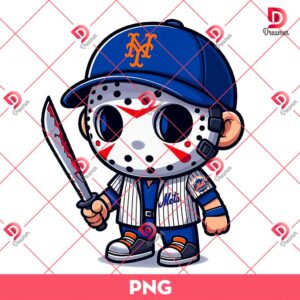 Chibi Jason New York Mets PNG, Cute Jason Voorhees Baseball NY Mets PNG