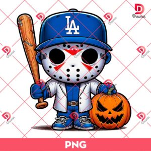 Chibi Jason Voorhees LA Dodgers PNG, Los Angeles Dodgers Horror Characters PNG