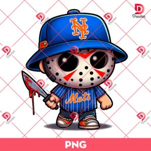 Chibi Jason Voorhees NY Mets PNG, Cute Horror Killer Baseball PNG