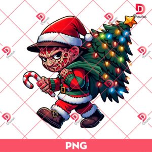 Christmas Chibi Freddy Krueger PNG, Christmas Killers Friends PNG