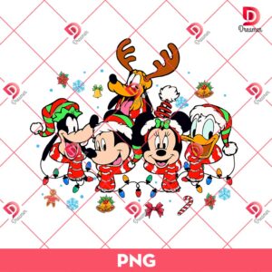 Christmas Disney Friends PNG, Merry Christmas Disney Characters 2024 PNG