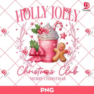 Christmas Gingerbread PNG, Pink Chrismtas Coffee PNG, Christmas Coffee PNG