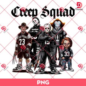 Creep Squad Horror Killers Las Vegas Raiders PNG, Horror Killers NFL Football PNG