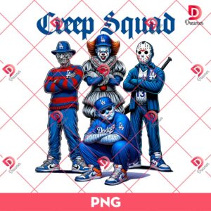 Creep Squad Horror Killers Los Angeles Dodgers PNG, Horror Killers Baseball PNG