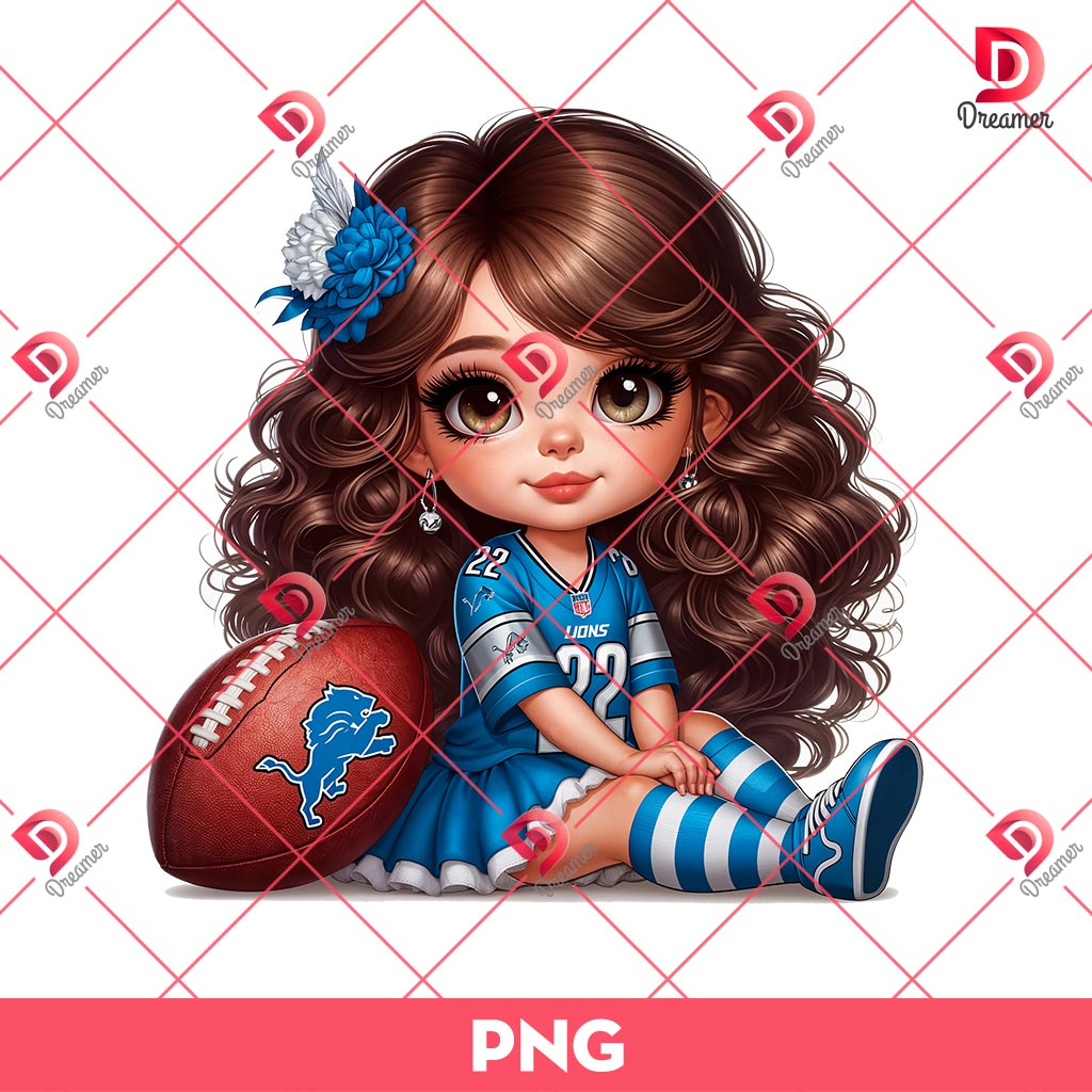 Detroit Lions Cute Girl PNG, Cute Cartoon Girl NFL Football PNG 1 Detroit Lions Cute Girl PNG, Cute Cartoon Girl NFL Football PNG