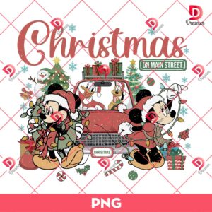Disney Christmas On Main Street PNG, Mickey Friends Merry Christmas PNG
