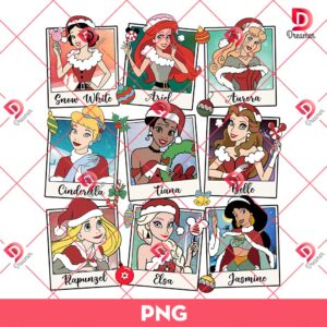 Disney Princess Christmas PNG, Merry Christmas 2024 PNG