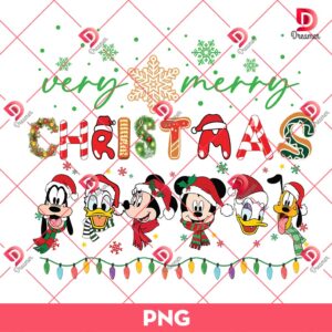Disney Very Merry Christmas PNG, Disney Friends Christmas 2024 PNG
