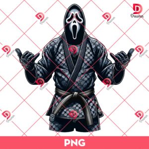 Ghostface Jiu Jitsu PNG, Horror Killers Gucci Jitsu Shaka Hand PNG