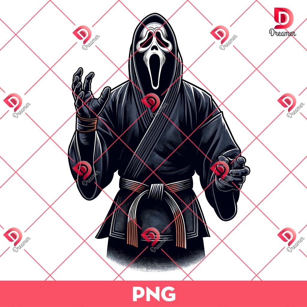 Ghostface Wearing Black Jitsu Gi PNG, Horror Ghostface Scream PNG 5 Ghostface Wearing Black Jitsu Gi PNG, Horror Ghostface Scream PNG