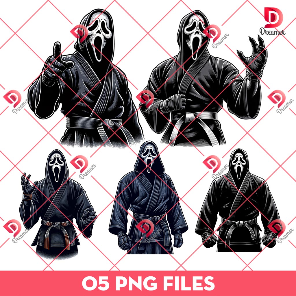 Ghostface Wearing Black Jitsu Gi PNG, Horror Ghostface Scream PNG 1 Ghostface Wearing Black Jitsu Gi PNG, Horror Ghostface Scream PNG