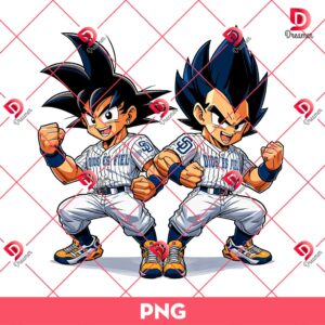 Goku And Vegeta San Diego Padres PNG, Anime Dragonball MLB Baseball PNG