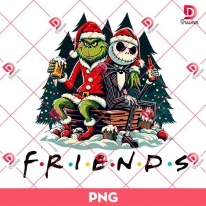 Grinch And Jack Skellington PNG, Horror Friends Christmas PNG, Nightmare Before Christmas PNG