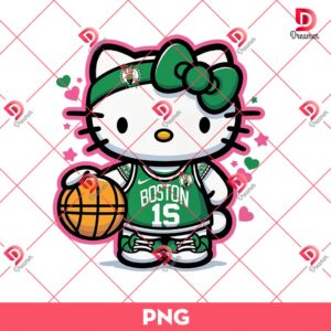 Hello Kitty Basketball Player Boston Celtics PNG, Hello Kitty NBA Basketball PNG