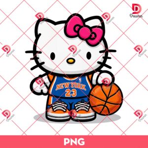 Hello Kitty Basketball Player New York Knicks PNG, Hello Kitty NBA Basketball PNG