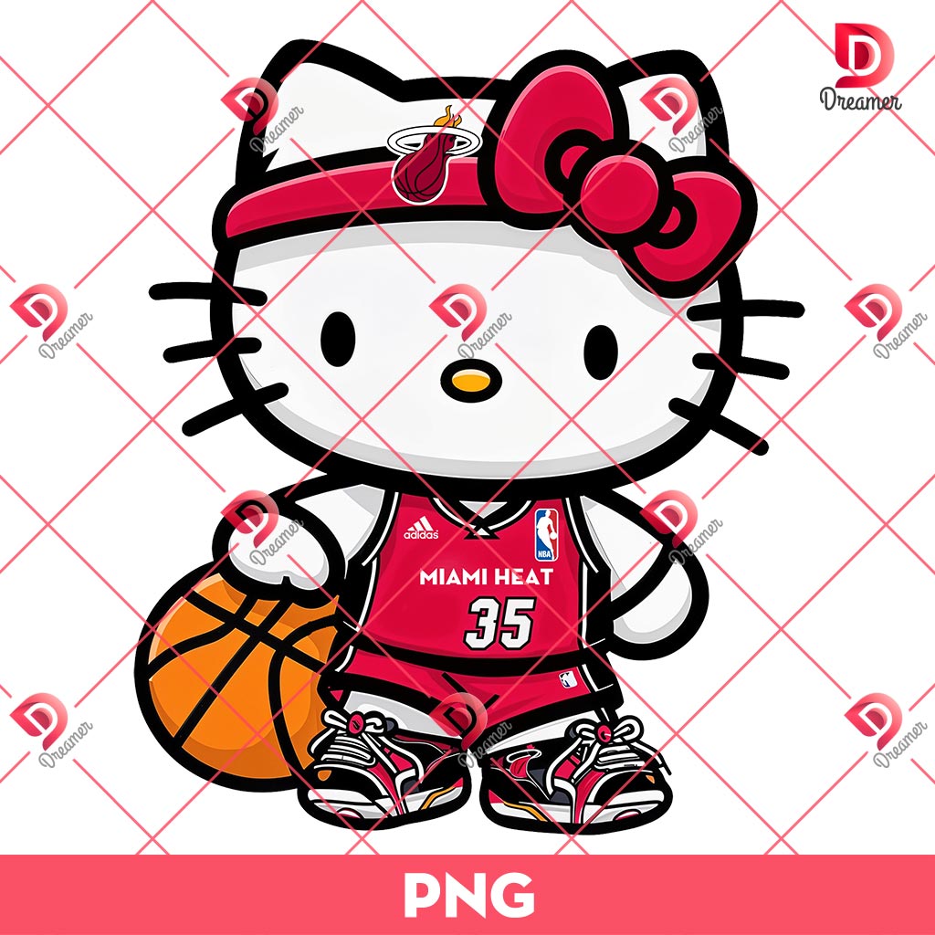 Hello Kitty Miami Heat Basketball PNG, Hello Kitty NBA Player PNG 2 Hello Kitty Miami Heat Basketball PNG, Hello Kitty NBA Player PNG