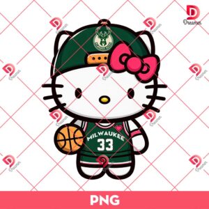 Hello Kitty Milwaukee Bucks Player PNG, Hello Kitty NBA PNG, Hello Kitty Basketball Player PNG