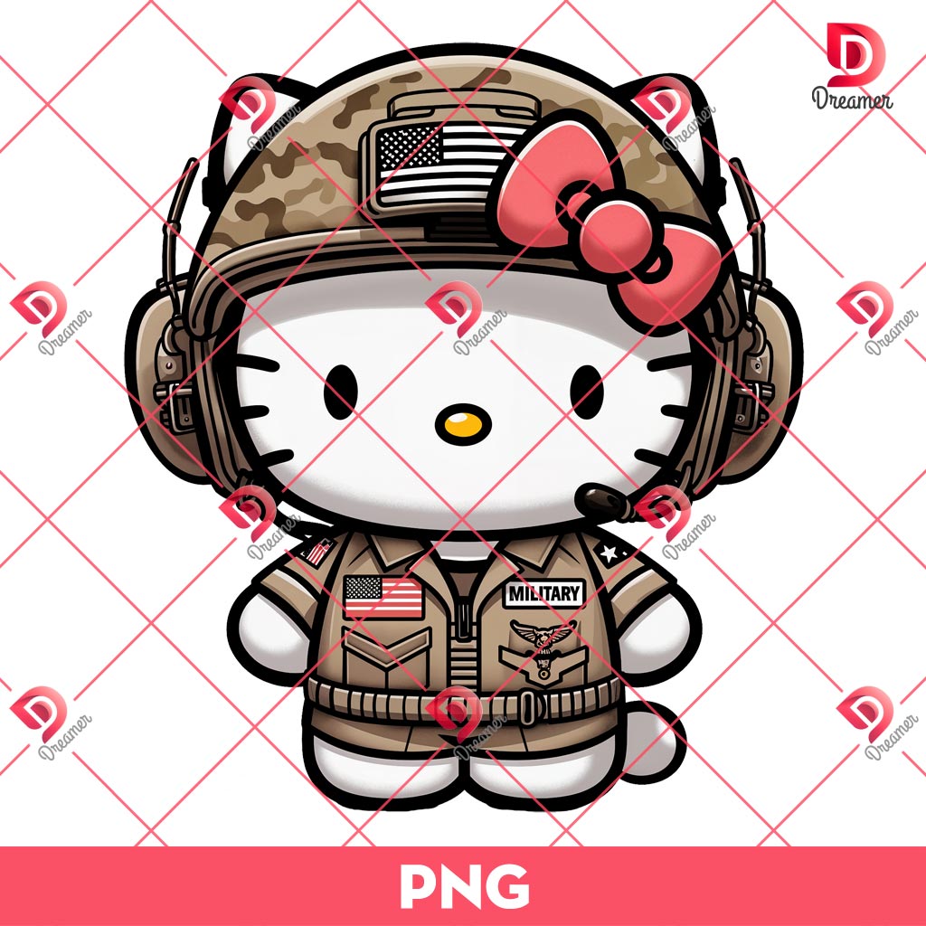 Hello Kitty Wearing Military Costume PNG 1 Hello Kitty Wearing Military Costume PNG
