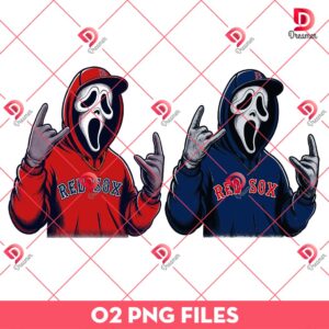 Horror Ghostface Boston Red Sox PNG, Horror Characters Baseball Halloween PNG