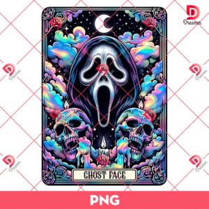 Horror Ghostface Tarot Card PNG, Horror Characters Halloween PNG
