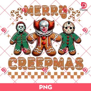 Horror Gingerbread Christmas PNG, Horror Characters Christmas PNG, Merry Creepmas PNG