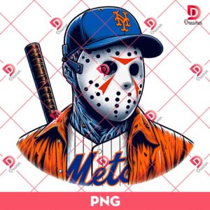 Horror Jason Voorhees New York Mets PNG, Horror Killer Baseball PNG