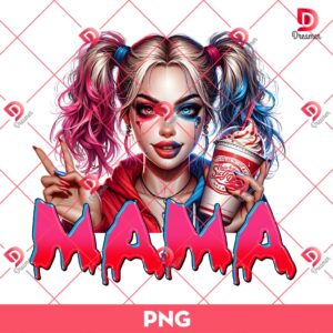 Horror Mama Harley Quinn PNG, Mama Halloween PNG