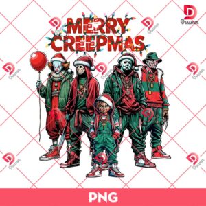 Horror Merry Creepmas 2024 PNG, Horror Killers Christmas PNG