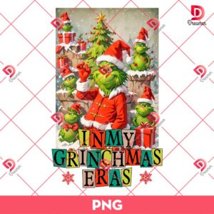In My Grinch Eras PNG, Grinchmas PNG, Merry Christmas Cartoon PNG