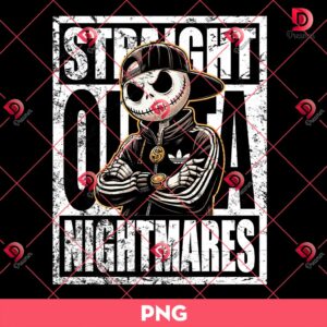 Jack Skellington Straight Outta Nightmares PNG, Jack Nightmare Before Halloween PNG