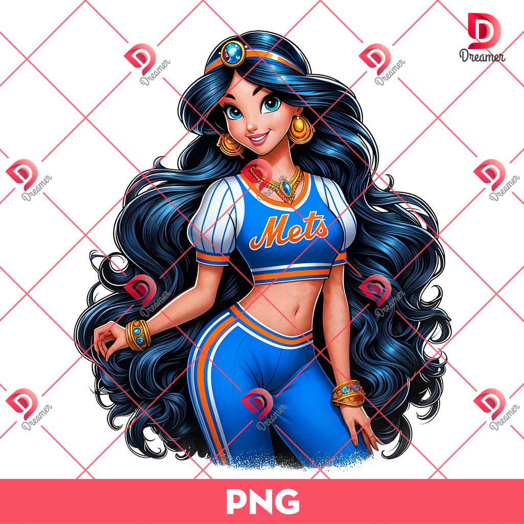 Jasmine New York Mets PNG, Disney Princess MLB Baseball PNG 1 Jasmine New York Mets PNG, Disney Princess MLB Baseball PNG