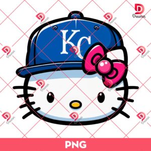 Kansas City Royals Hello Kitty Face PNG, Hello Kitty Baseball KC Royals PNG