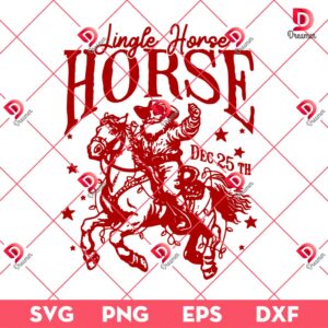 Lingle Horse Santa Cowboy SVG PNG, Vintage Cowboy Christmas Santa Claus SVG PNG