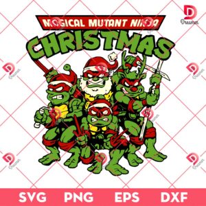 Merrry Christmas Ninja Turtles SVG PNG, Christmas Cartoon SVG PNG EPS DXF