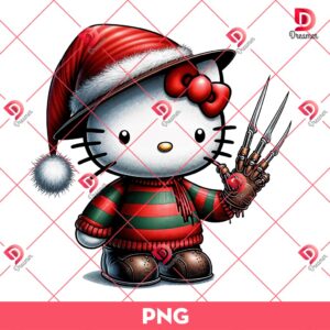 Bundle Hello Kitty Horror Killers Halloween PNG, Hello Kitty Horror Friends Movie PNG Bundle 52 Merry Christmas Hello Kitty Freddy Krueger PNG, Horror Kitty Christmas PNG